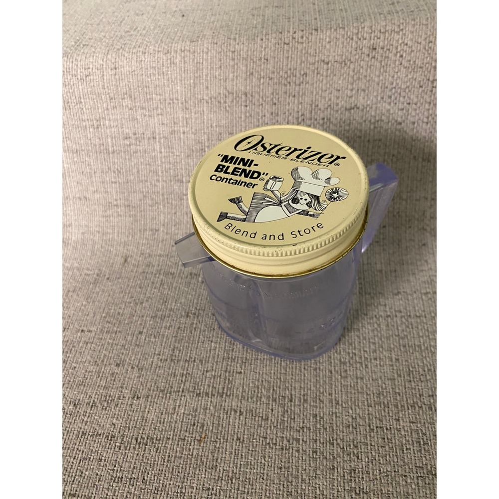 Vintage Osterizer Mini-Blend Container 4oz Plastic Jar with Lid Blend and Store